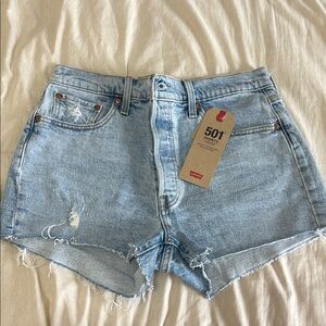 Levi's Blue Jean Shorts High-Waisted Cut-Offs